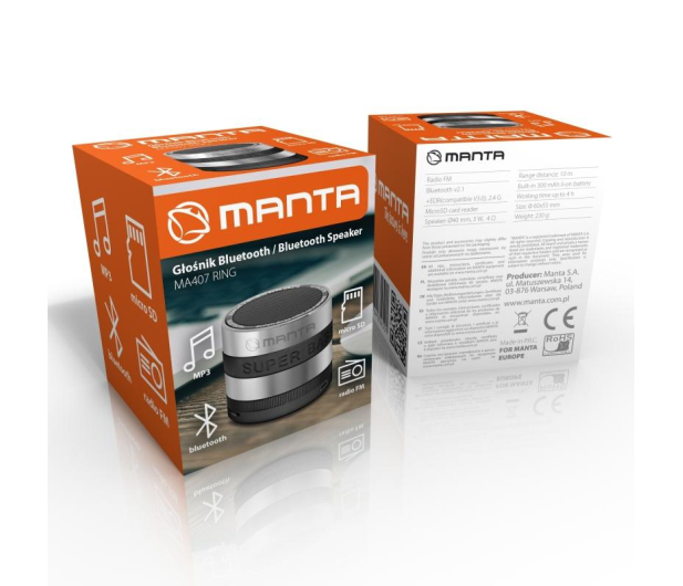 Manta TUBER Radio BT MA407 czarno-szary - 236970 - zdjęcie 5